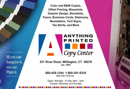 Copy Shop «Anything Printed Copy Center», reviews and photos, 331 River Rd, Willington, CT 06279, USA