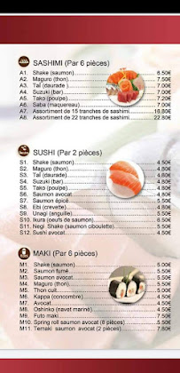 Menu / carte de Le Sushi d'Or à Périgueux