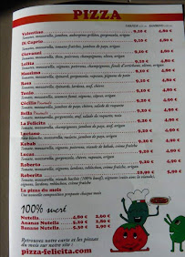 Menu du Pizzas Félicita à Larringes