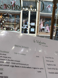 Le Valentin Jouffroy à Paris menu