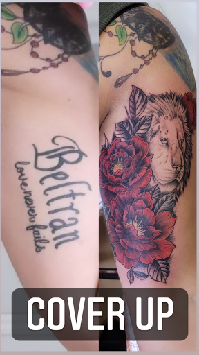 Explore goldendoodle tattoo ideas, creative tattoo ideas in Plano, available at Karma Ink Tattoos Piercing, Clothing & Jewelry