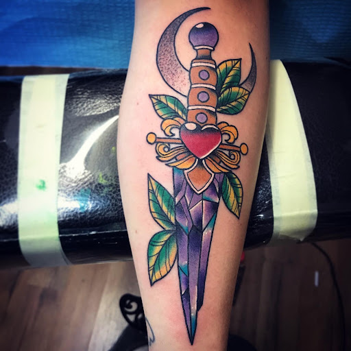 Explore leg tattoo ideas male, creative tattoo ideas in Madera, available at Sea Wolf Tattoo