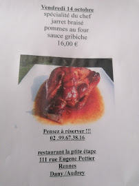 Restaurant La P'tite étape à Rennes (la carte)