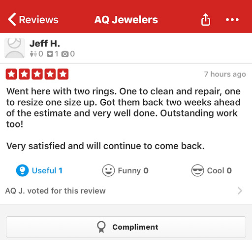 Jewelry Store «AQ Jewelers», reviews and photos, 42841 Creek View Plaza #125, Ashburn, VA 20147, USA