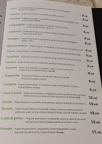 Menu du Robin Hood à Ferrara