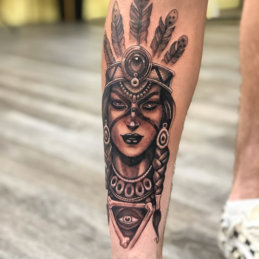 Explore ghetto gangster chicano tattoo sleeve ideas, creative tattoo ideas in Bakersfield, available at Society 9 Tattoo and Body Art Studio