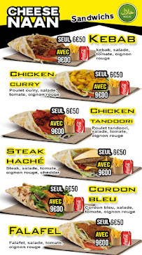 Menu du NAAN kebab à Montpellier