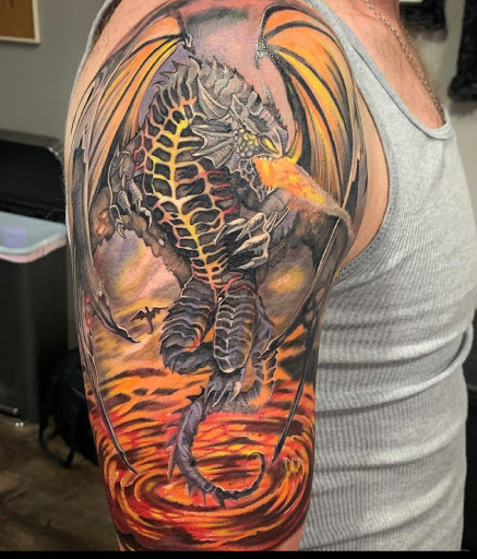 Explore blackout tattoo cover up ideas, creative tattoo ideas in Mount Juliet, available at Division Street Tattoo Company