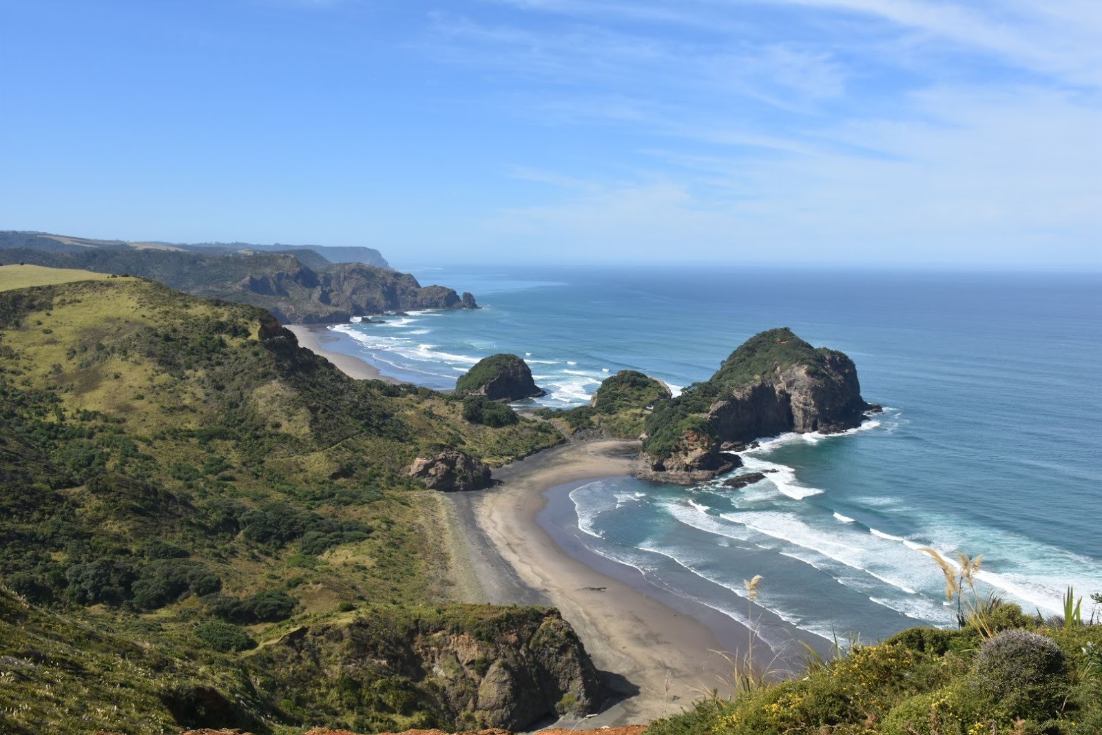 Fotografie cu Te Henga Beach cu long bay