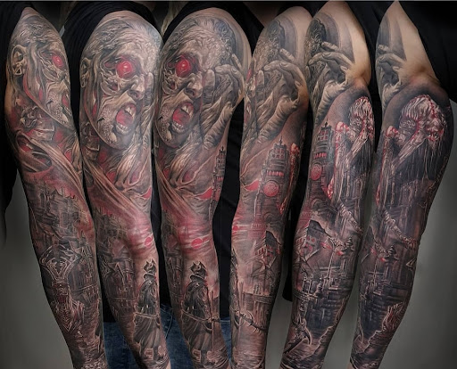 Explore sternum tattoo ideas for females, creative tattoo ideas in Rehoboth Beach, available at Tattoo Galaxy (Rehoboth Beach) Piercing & Custom tattoos