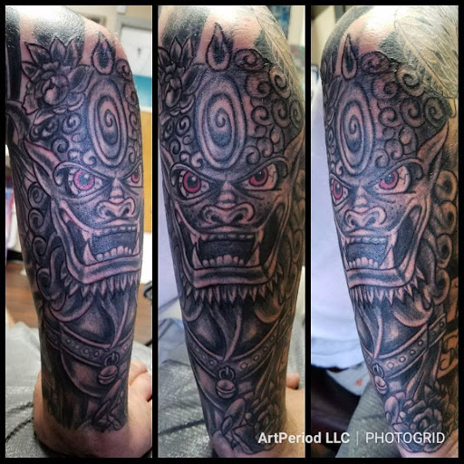 Explore tattoo ideas for mens sleeves, creative tattoo ideas in Richmond, available at Art Period llc Tattoos and Artwork by Leigh Odom