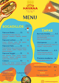Menu / carte de Little Havana - Street food Paris 2 à Paris
