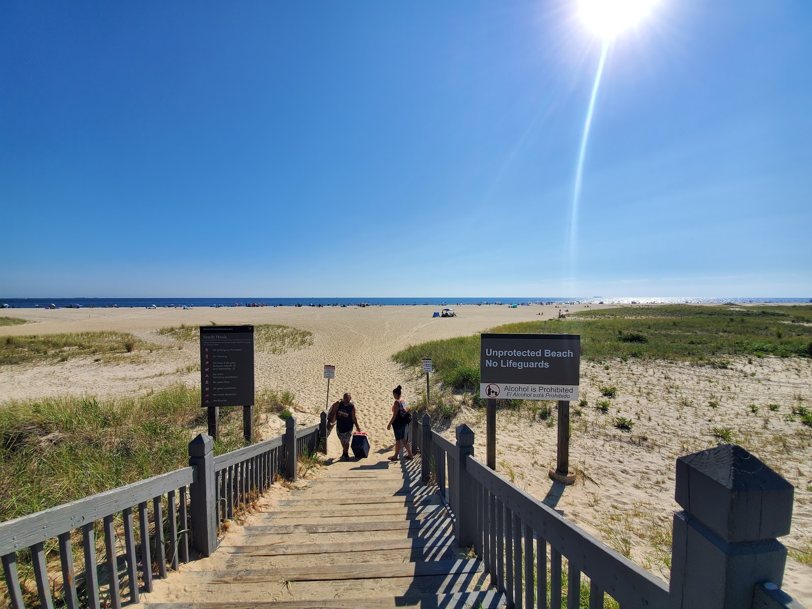 Photo of Sandy Hook Beach with long straight shore