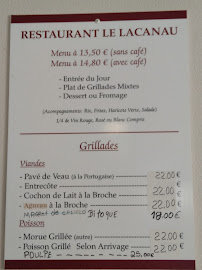 Menu / carte de Restaurant Bar Le Lacanau à Mios