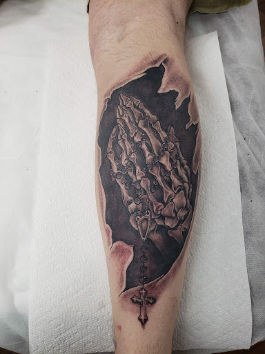 Explore cool leg tattoo ideas, creative tattoo ideas in Cedar Springs, available at Americas Renegade Tattoo Society