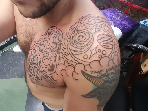 Explore river tattoo ideas, creative tattoo ideas in Saint Louis, available at Trader Bobs Tattoo Shop