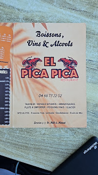 Restaurant El Pica Pica à Sainte-Marie-la-Mer (la carte)