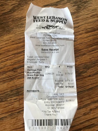 Animal Feed Store «West Lebanon Feed & Supply», reviews and photos, 12 Railroad Ave, West Lebanon, NH 03784, USA