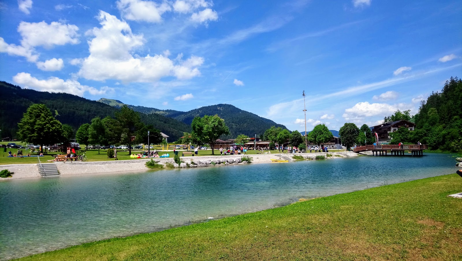 Photo of Achensee with light pebble surface