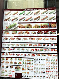 Menu du La Marina Restaurant japonais à Paris