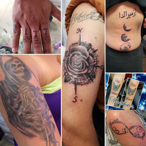 Explore lower arm sleeve tattoo ideas, creative tattoo ideas in Elko, available at Tom Custom Tattoos and Body Piercing Studio