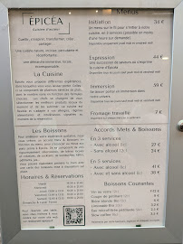 Menu du Restaurant Épicéa à Besançon