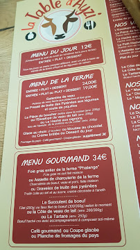 La Table d'Ayzi à Argelès-Gazost menu