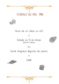 Au Fil du Temps à Grasse menu