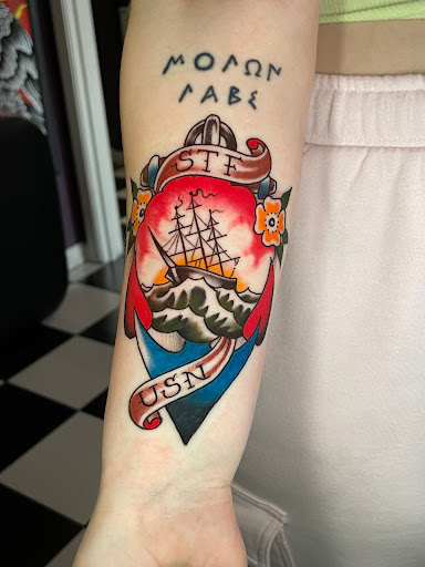 Explore mechanical sleeve tattoo ideas, creative tattoo ideas in Georgetown, available at Iron Rite Tattoo South