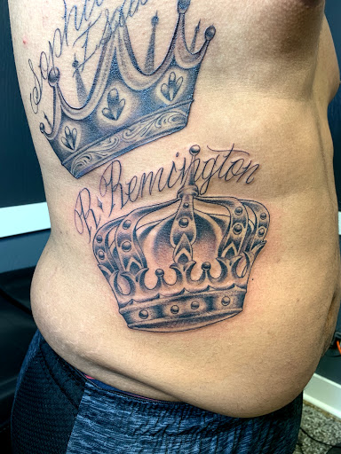 Explore tim burton tattoo sleeve ideas, creative tattoo ideas in Sanford, available at Luv Ink