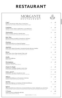 Menu du Morgante Cocktail & Food à Milan