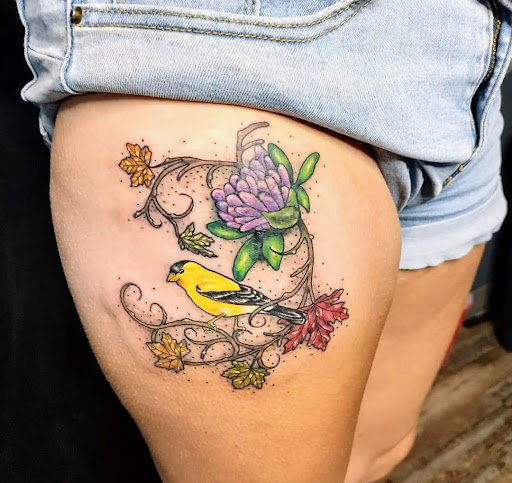 Explore quilt tattoo ideas, creative tattoo ideas in Oelwein, available at Purple Thistle Tattoo