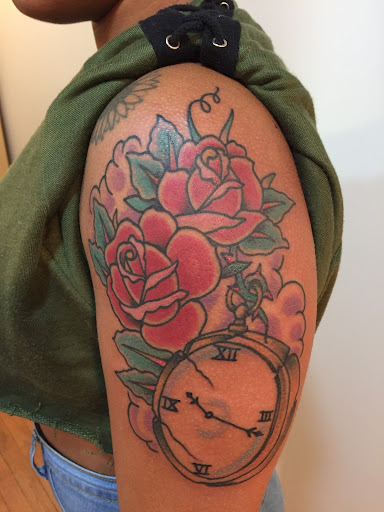 Explore half arm tattoo ideas, creative tattoo ideas in Brooklyn, available at Electric Lotus Tattoo