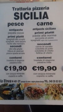 Restaurant de fruits de mer Trattoria Sicilia ristorante pizzeria à Catania (la carte)