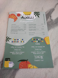 Carte du Caffè Agnelli à Cannes