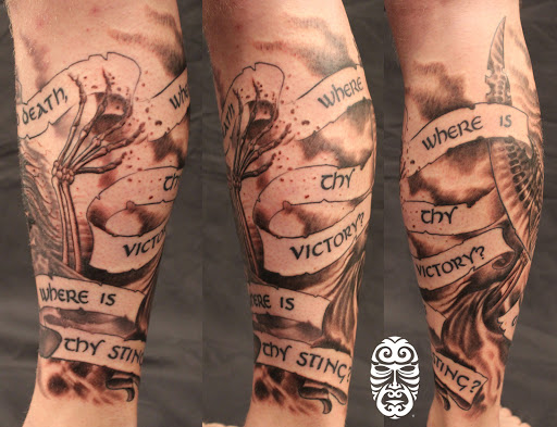 Explore shaded sleeve tattoo ideas, creative tattoo ideas in Silver Spring, available at Fattys Tattoos & Piercings Silver Spring