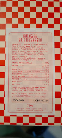 Menu / carte de Forno Martini à Montelupo Fiorentino