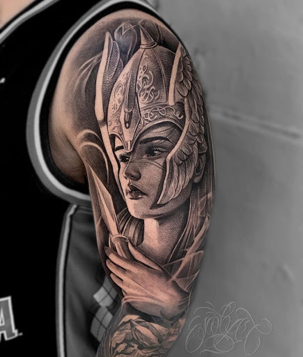 Explore rottweiler tattoo ideas, creative tattoo ideas in Hollywood, available at Sacred Eye Tattoos