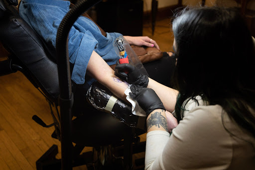 Explore mens wedding band tattoo ideas, creative tattoo ideas in Canton, available at The Inkeepers Tattoo Parlor