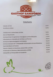 Menu du Gasthof Sandförde à Jatznick
