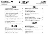 Restaurant ALIMENTARI à Paris (la carte)
