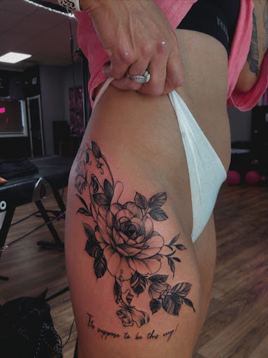 Explore feminine shoulder tattoo ideas, creative tattoo ideas in North Tonawanda, available at Dark Side Ink Tattoo Studio