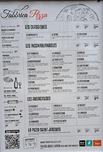 Carte du Fabbrica Pizza à Vannes