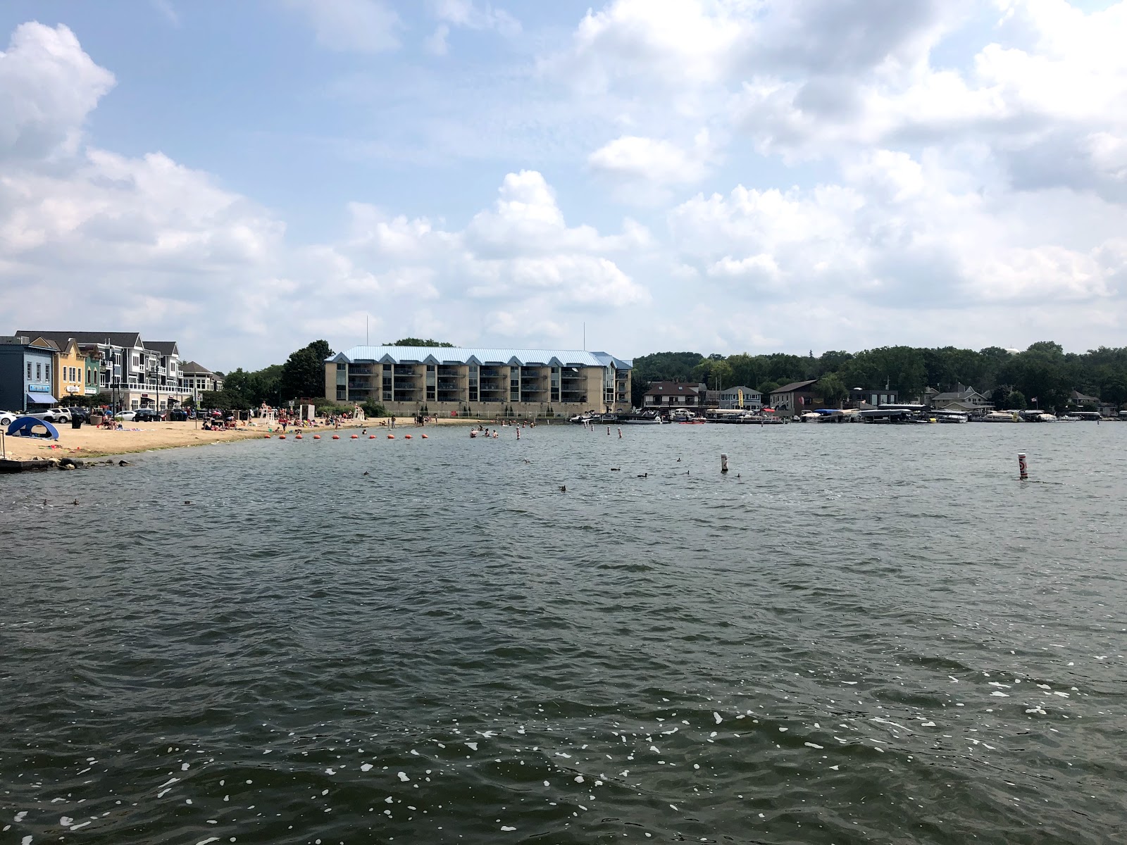Photo of Pewaukee Beach and the settlement