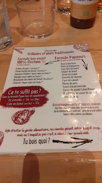 Papa Ours à Narbonne menu