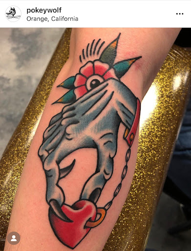 Explore shield maiden tattoo ideas, creative tattoo ideas in Orange, available at Black Palm Tattoo