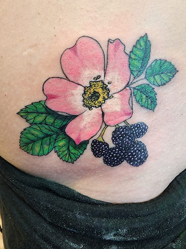 Explore patchwork tattoo ideas, creative tattoo ideas in Independence, available at Odins Mark Tattoo and Emporium