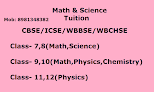 Math & Science Tuition (cbse/icse/wbbse)