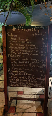 Carte du Restaurant Terranga Terrasse à Saint-Paul
