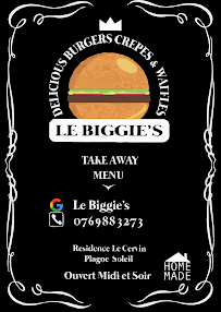 Menu / carte de Le Biggie's à La Plagne-Tarentaise